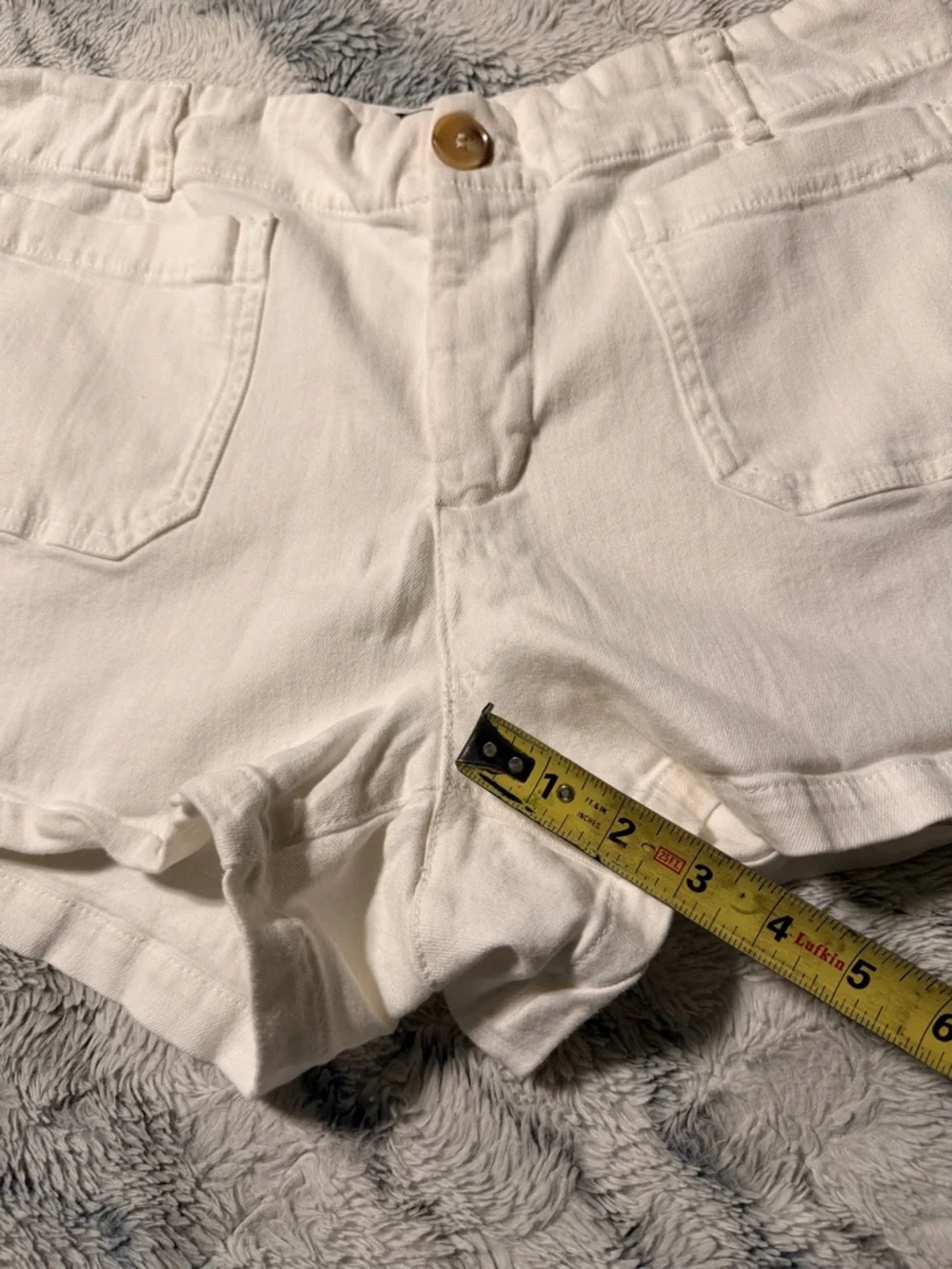 Anthropologie White High-Rise Jean Shorts - Picture 9 of 9